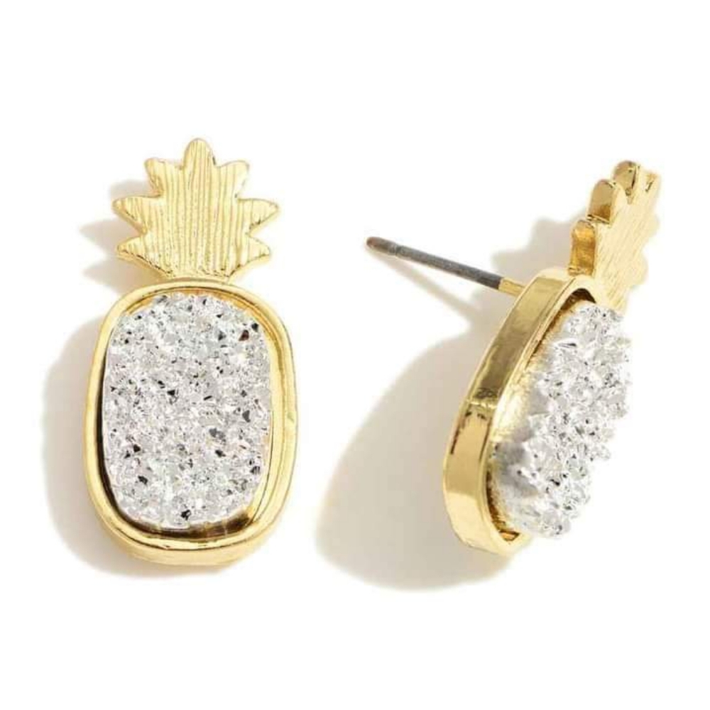 Druzy Pineapple Earrings